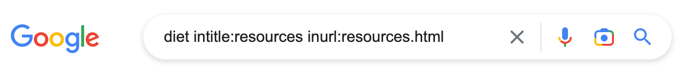 Searching for resource pages in Google