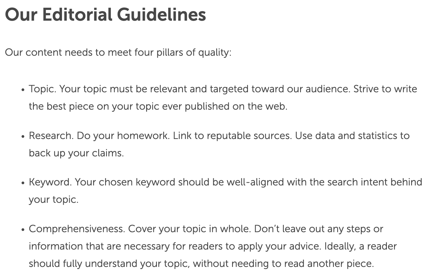 CoSchedule's editorial guidelines