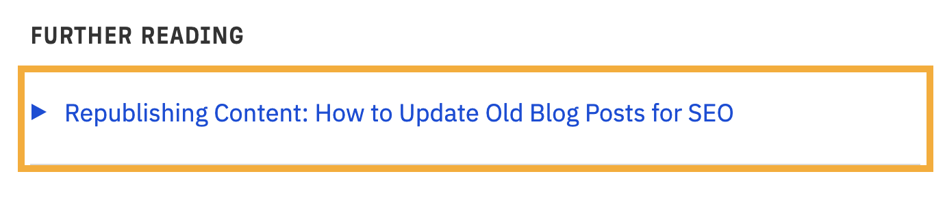 "Further Reading" box, via Ahrefs Blog