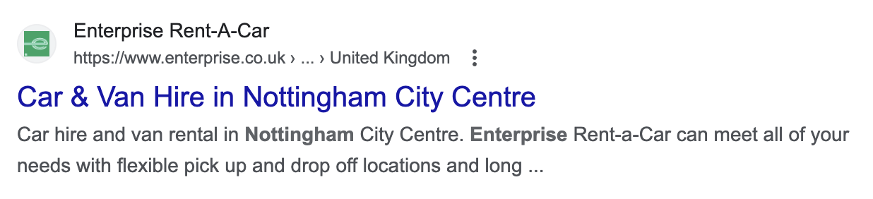 Example of the Service | Location title tag format